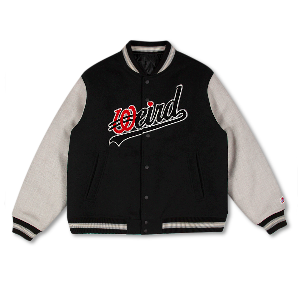 P00000IY Weird World Heart Logo Wool Vasity Jacket