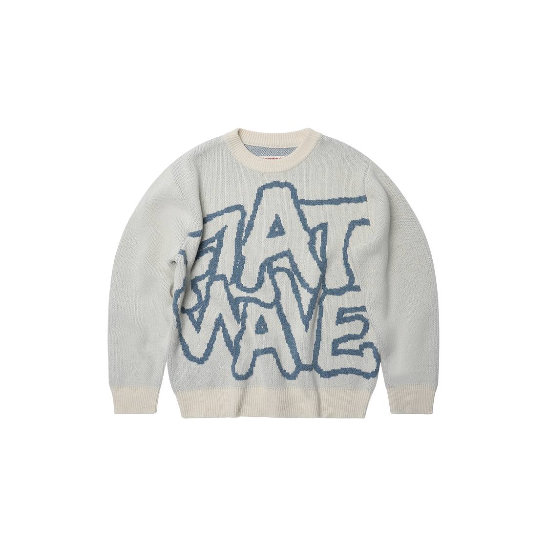 Ryef Knit OatBeige Flatwave in Seoul Ryef Wool Lettering Round Knit Oat Beige