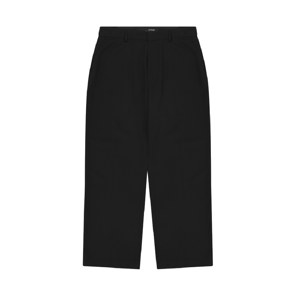 준느 P16 로우 라이즈 와이드 버진울 슬랙스 블랙(Junne P16 Low Rise Wide Virgin Wool Slacks Black)