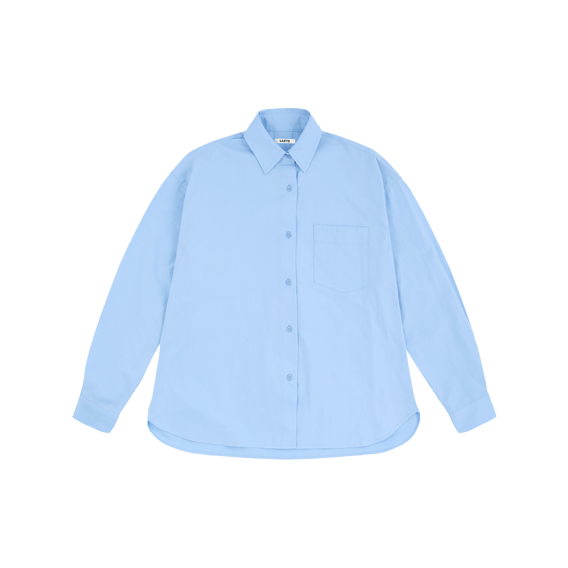 8809908759018 LAZYZ Loose Fit Classic Solid Shirt - Sky