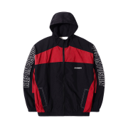 QT8 Garments Retro Hooded Track Jacket Black/Red
