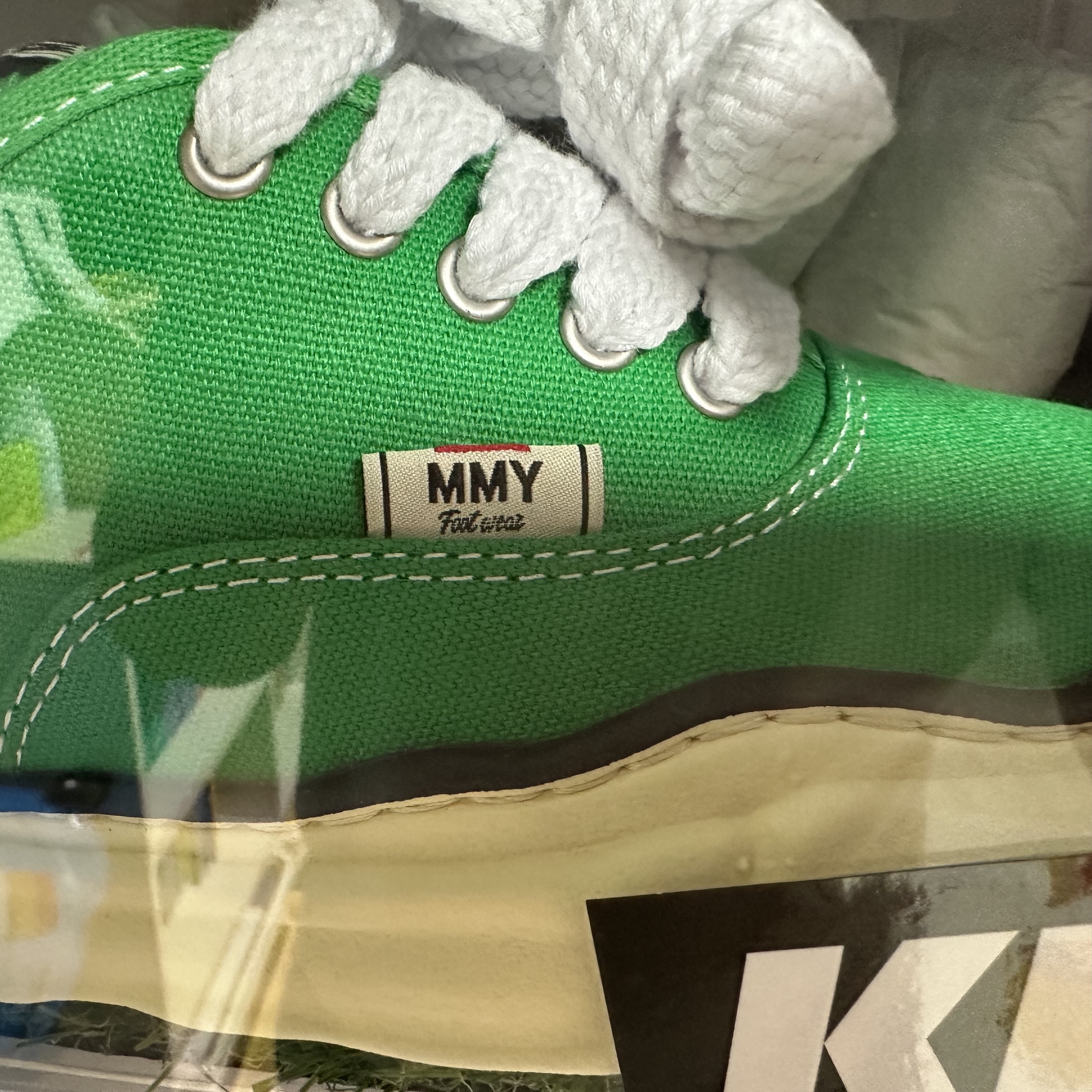 Maison Mihara Yasuhiro Baker OG Sole OD Canvas Low-top Sneakers Green 착용 스타일