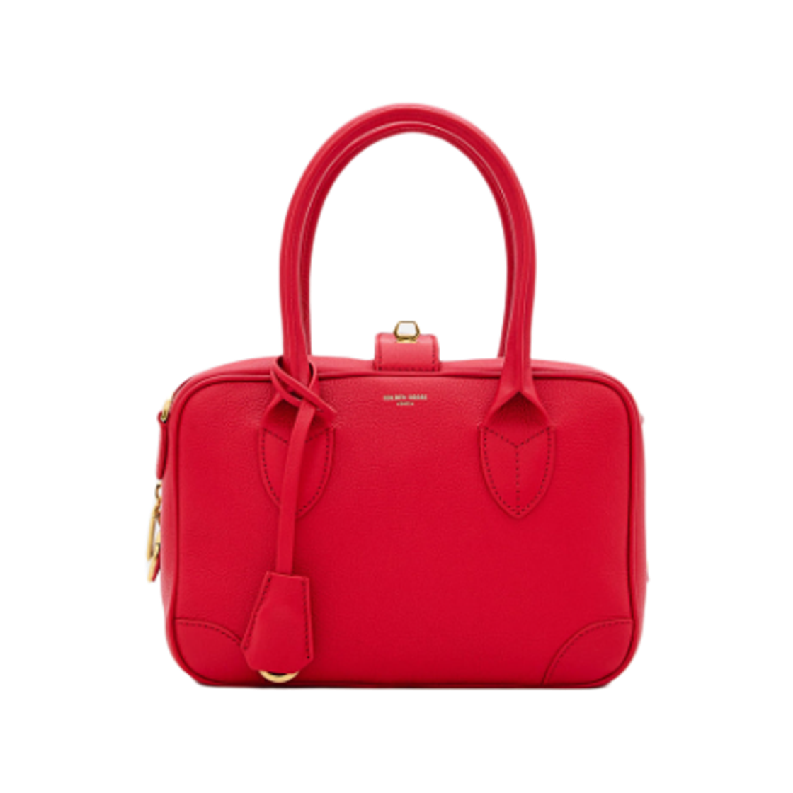 GWA00470-A000602-40517 Golden Goose Gold Detail Sheepskin Leather Vita Bag Red