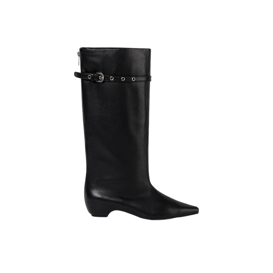 (W) 로우 클래식 백 지퍼 미들 부츠 블랙((W) Low Classic Back-Zipped Middle Boots Black)