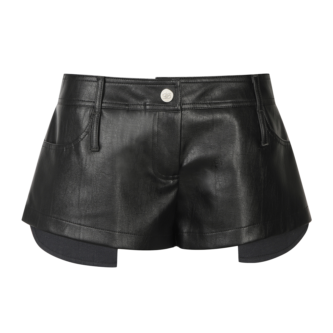 GL25FABT05BK Gila Archive Shirring Leather Shorts Black