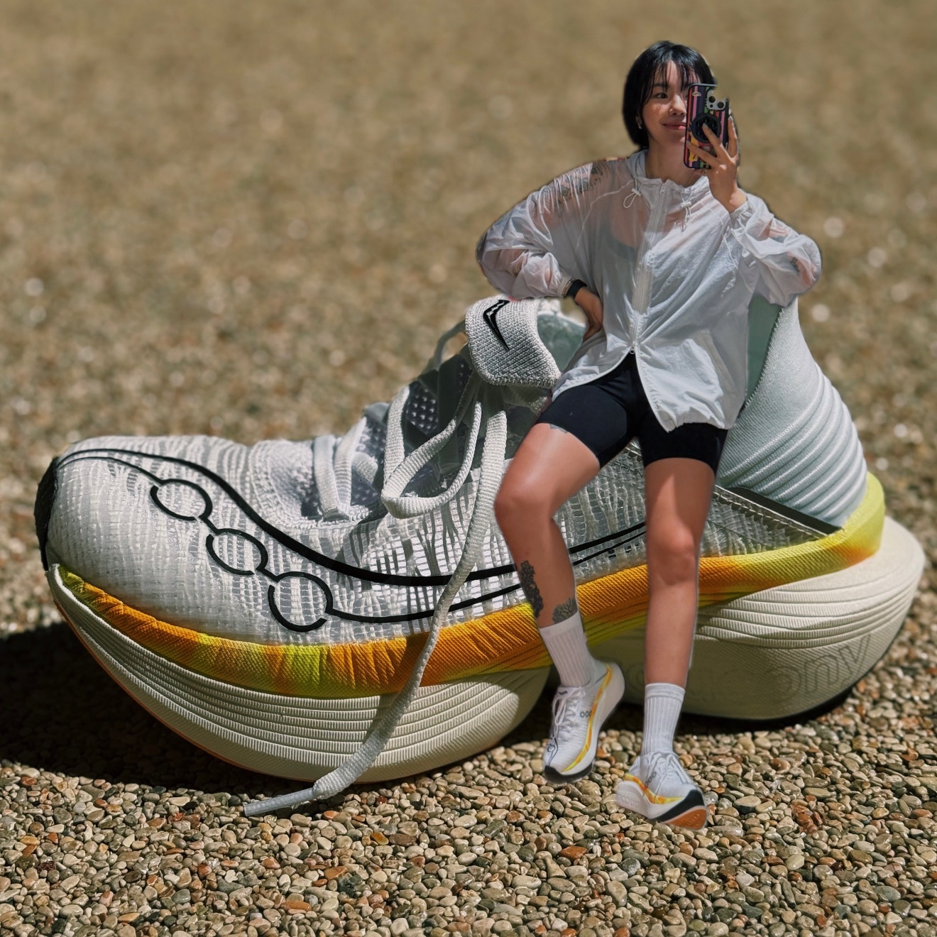 Saucony Endorphin Elite 2 White Peel 착용 스타일