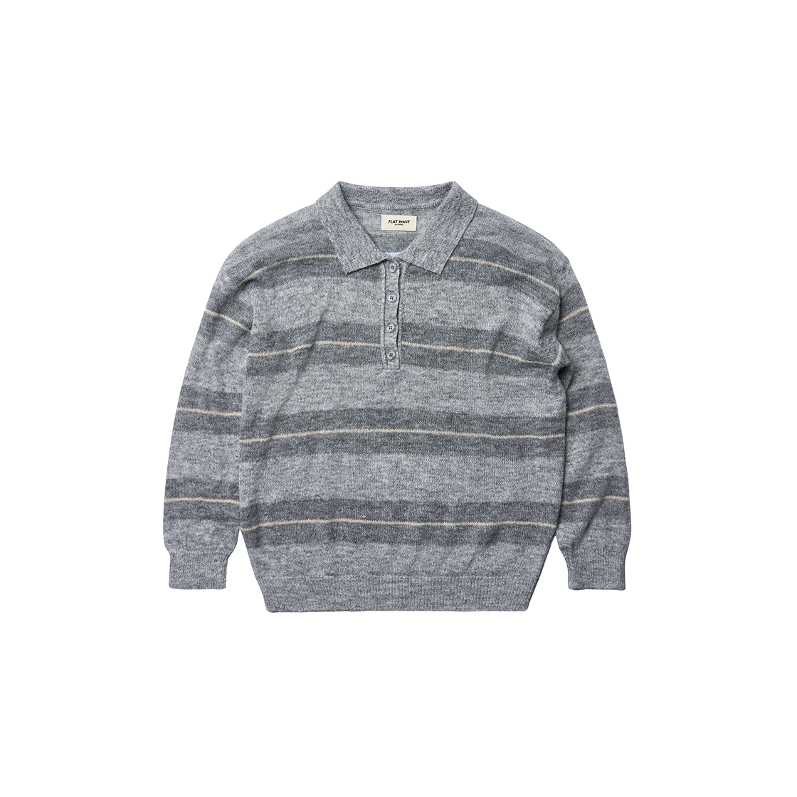 Briza Pique Grey/Charcoal Flatwave in Seoul Briza Stripe Knit Pique Grey/Charcoal