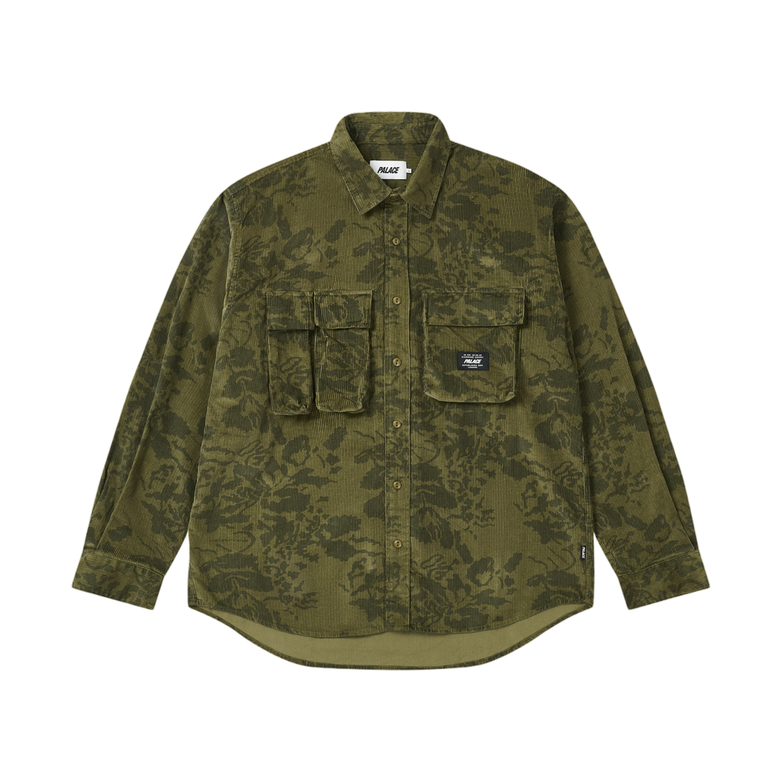 - Palace Double Pocket Cord Overshirt Floral - 25FW