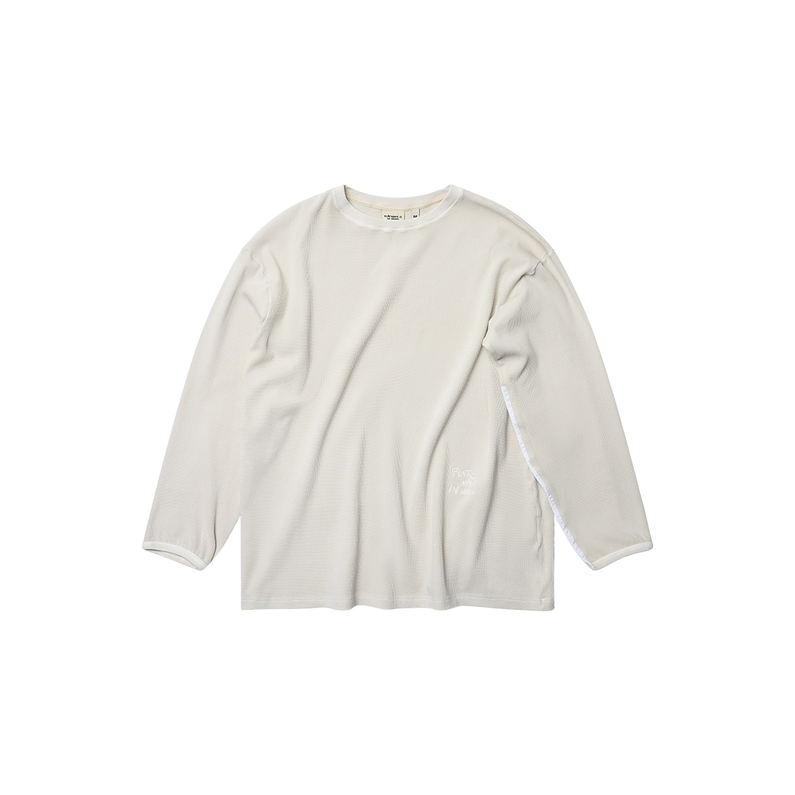 플랫웨이브 인 서울 타이드 와플 피그먼트 롱슬리브 티셔츠 베이지(Flatwave in Seoul Tyde Waffle Pigment Longsleeve T-Shirt Beige)