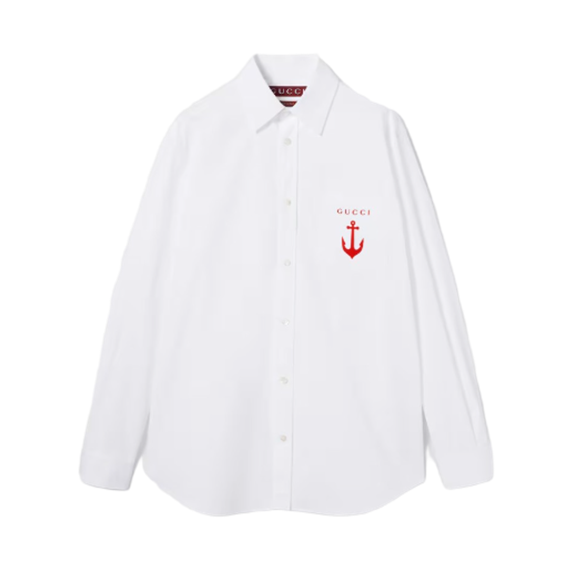 구찌 자수 코튼 포플린 셔츠 화이트(Gucci Cotton Poplin Shirt with Embroidery White) - 1