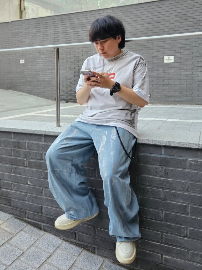 Converse x Drkshdw Turbowpn Egret 착용 스타일