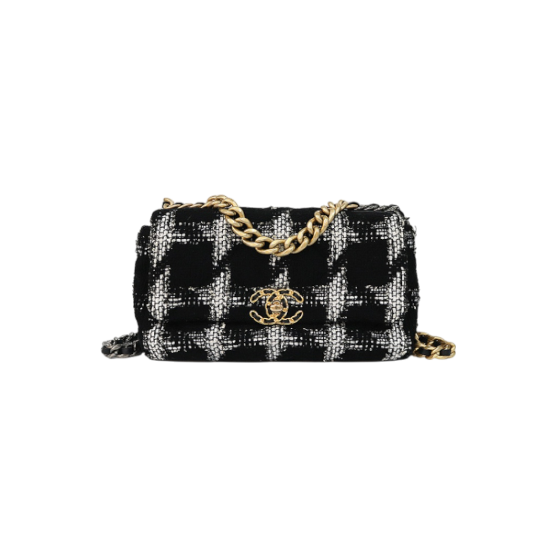 샤넬 미듐 블랙 트위드 19 백 D-A30859