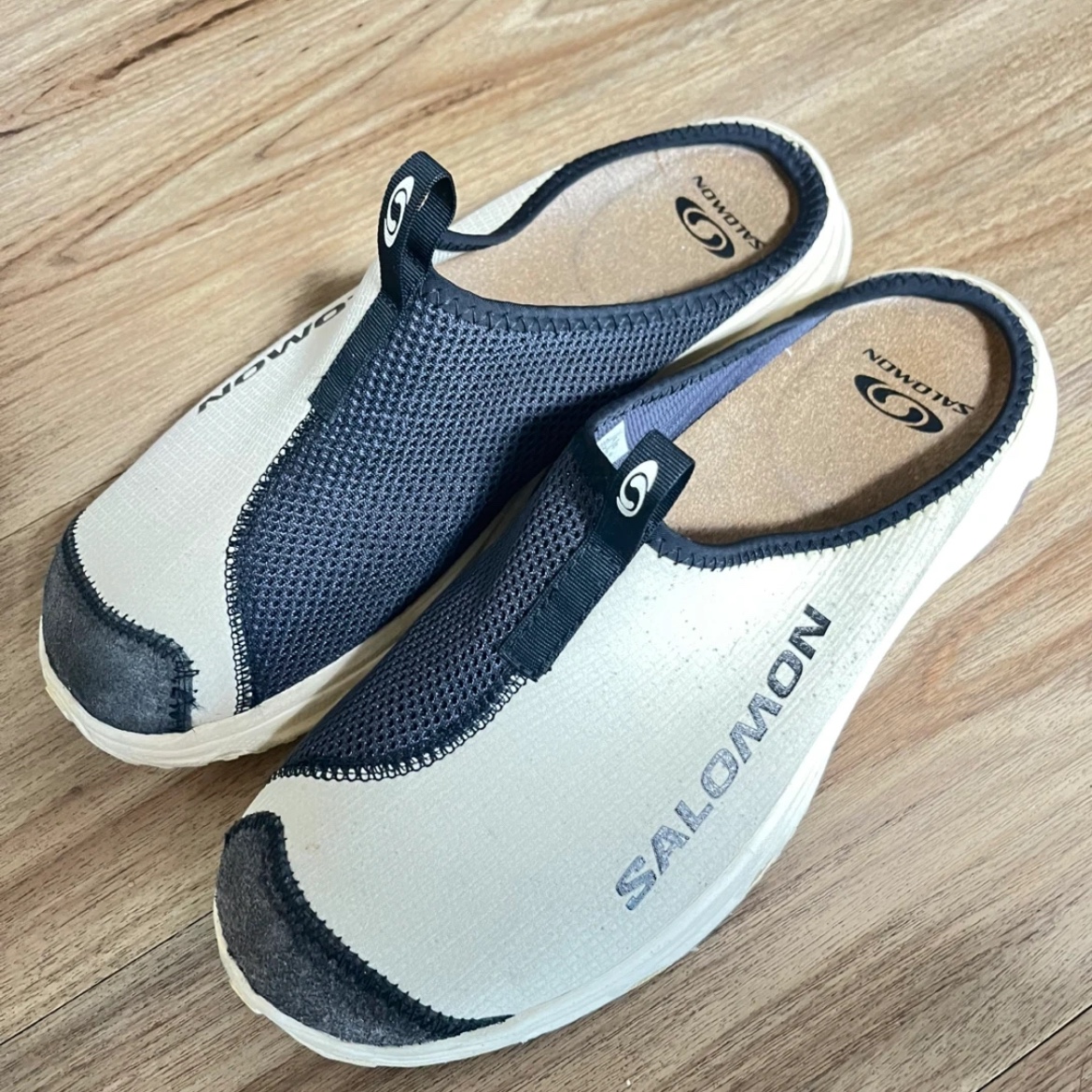 Salomon RX Slide 3.0 Canvas Vanilla Ice Black Coffee 착용 스타일