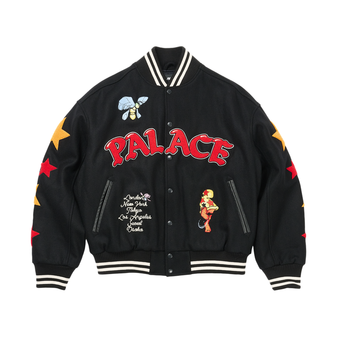 팔라스 마크 보디 바시티 자켓 블랙 - 25FW(Palace Mark Bode Varsity Jacket Black - 25FW)