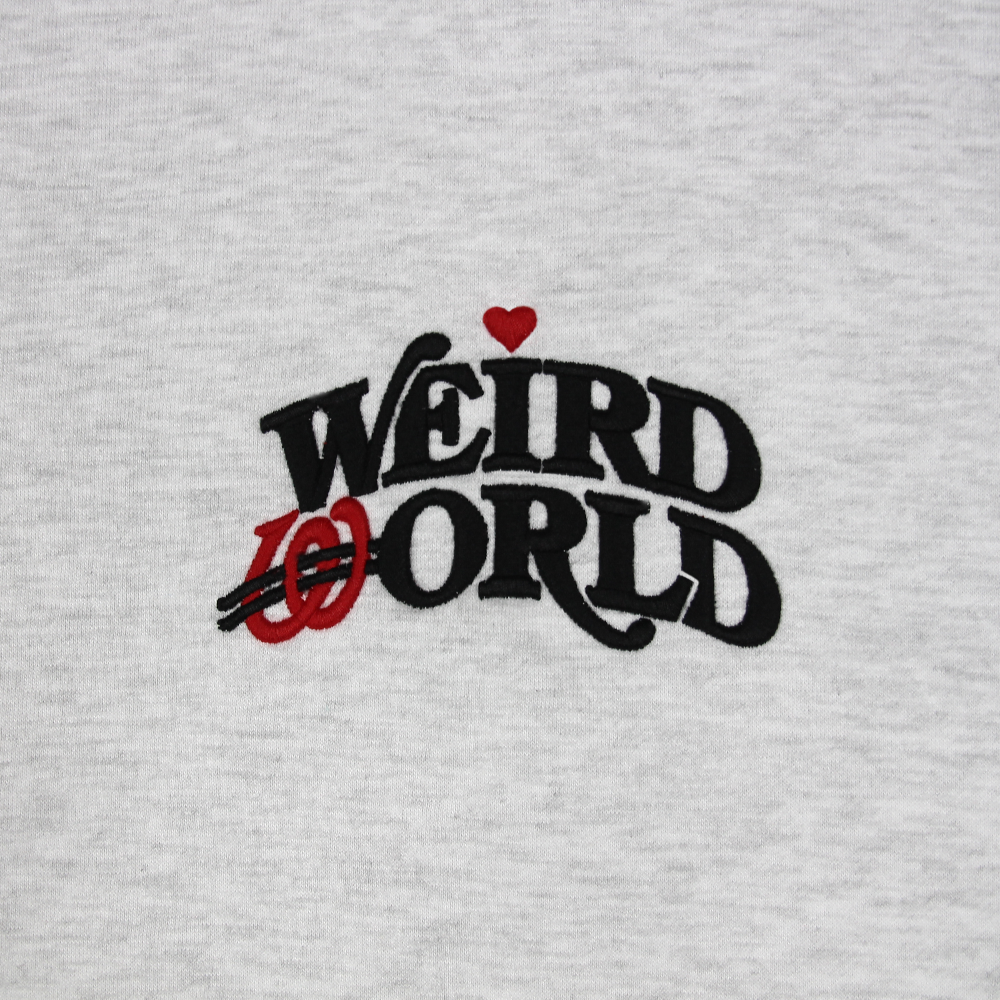 얼드월드 하트로고 헤비스웻 후디 멜란지(Weird World Heart Logo Heavyweight Sweat Hoodie Melange) - 4