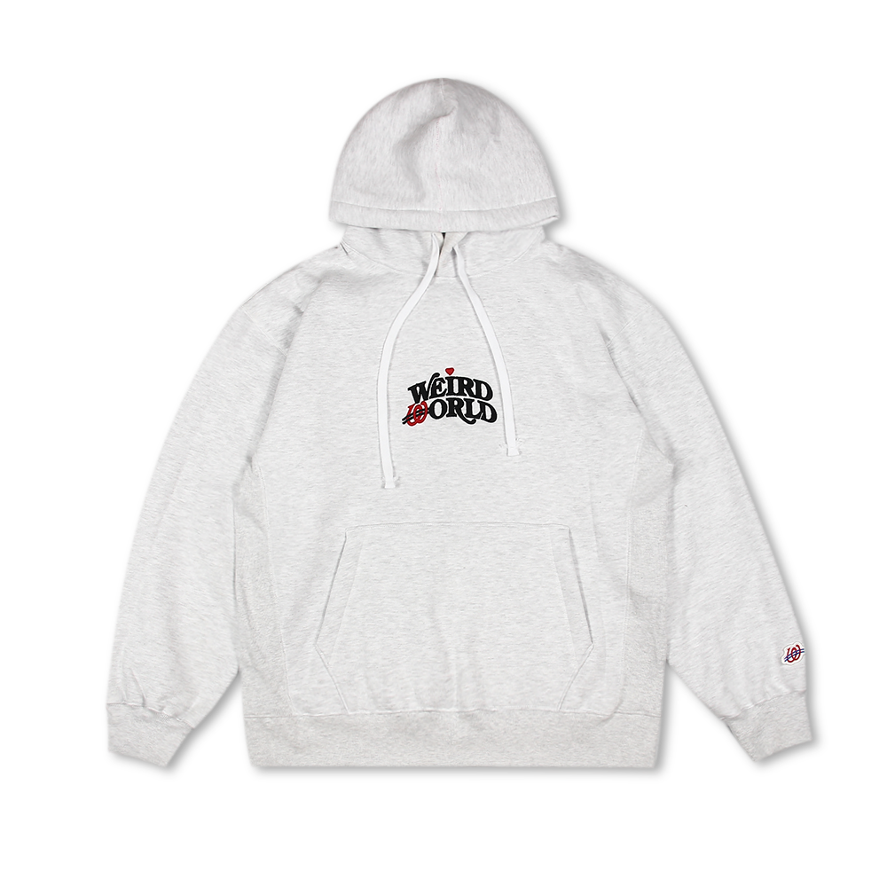 P00000IN Weird World Heart Logo Heavyweight Sweat Hoodie Melange