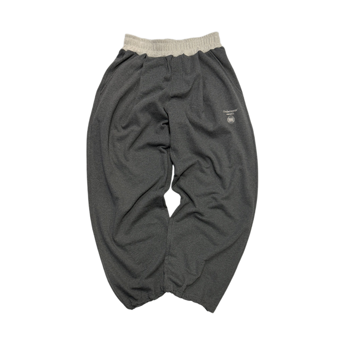 언더마이카 무.145 콤비 웨이스트 립 와이드 스웻 팬츠 차콜(Undermycar Mu.145 Combi Waist Rib Wide Sweat Pants Charcoal)