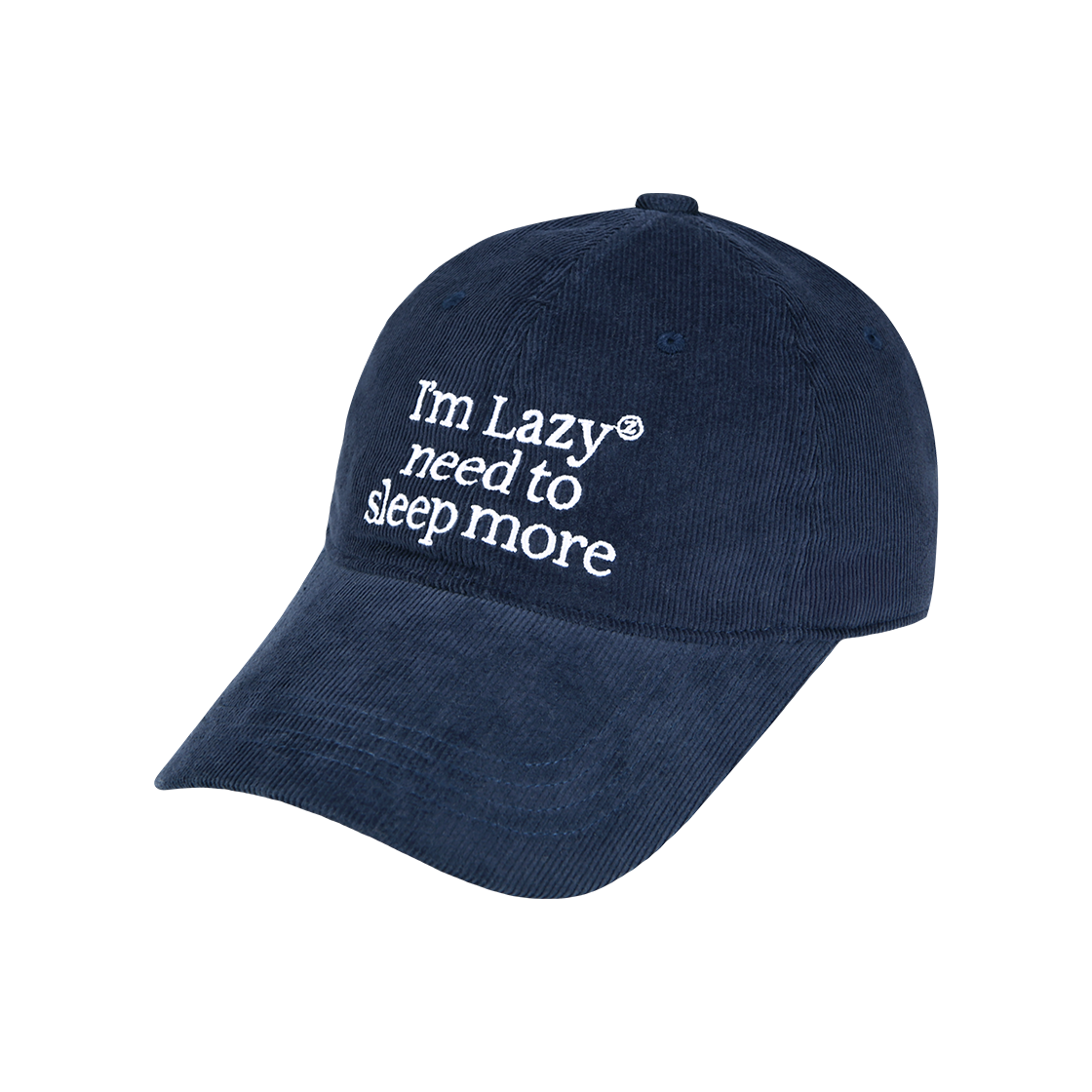 8809908759391 LAZYZ Sleep More Corduroy Ball Cap - Navy