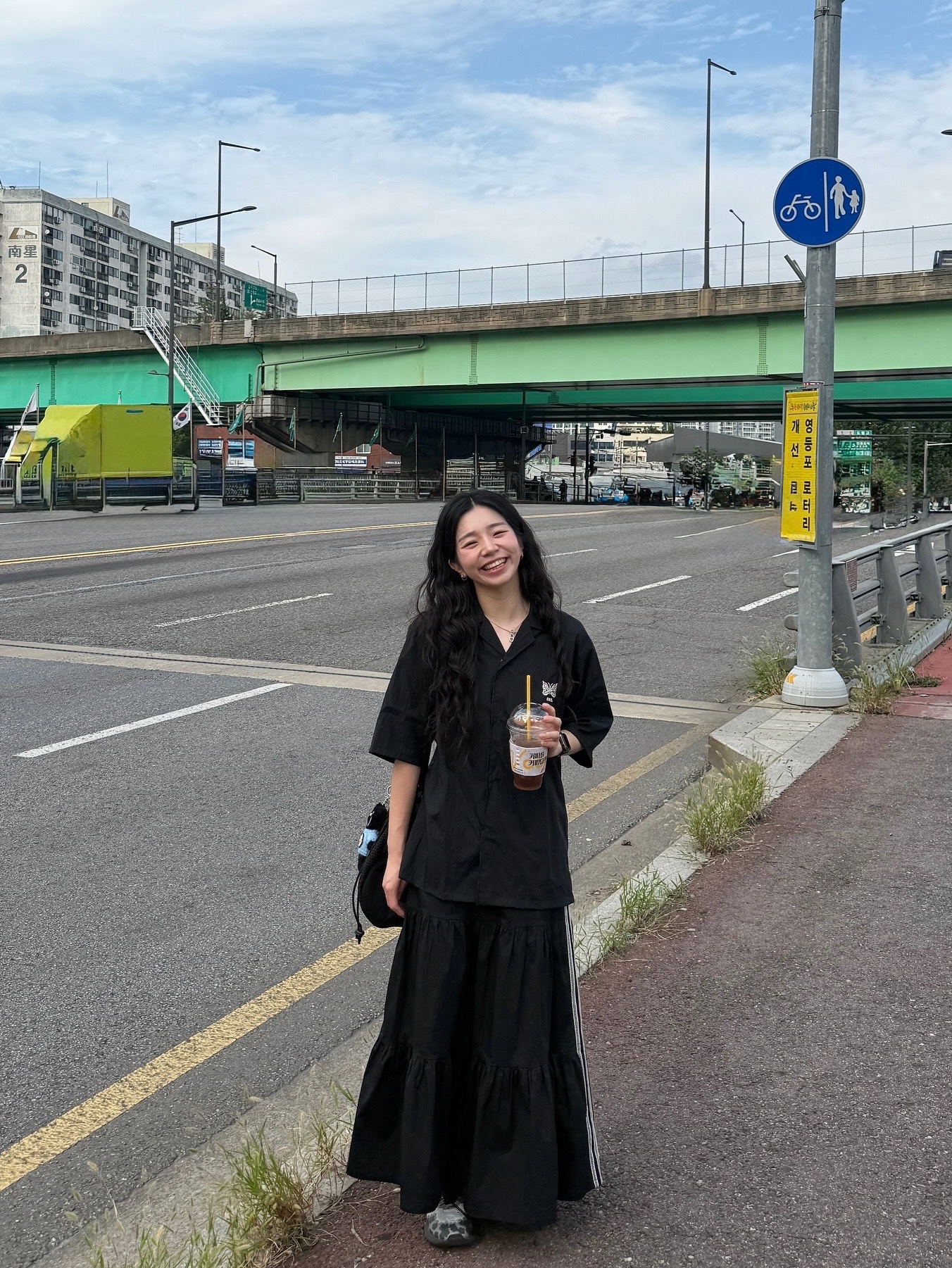 Needles x END. Cabana Shirt Black, (W) Adidas Originals Summer Glow Skirt Black - KR Sizing 착용 스타일 - 2