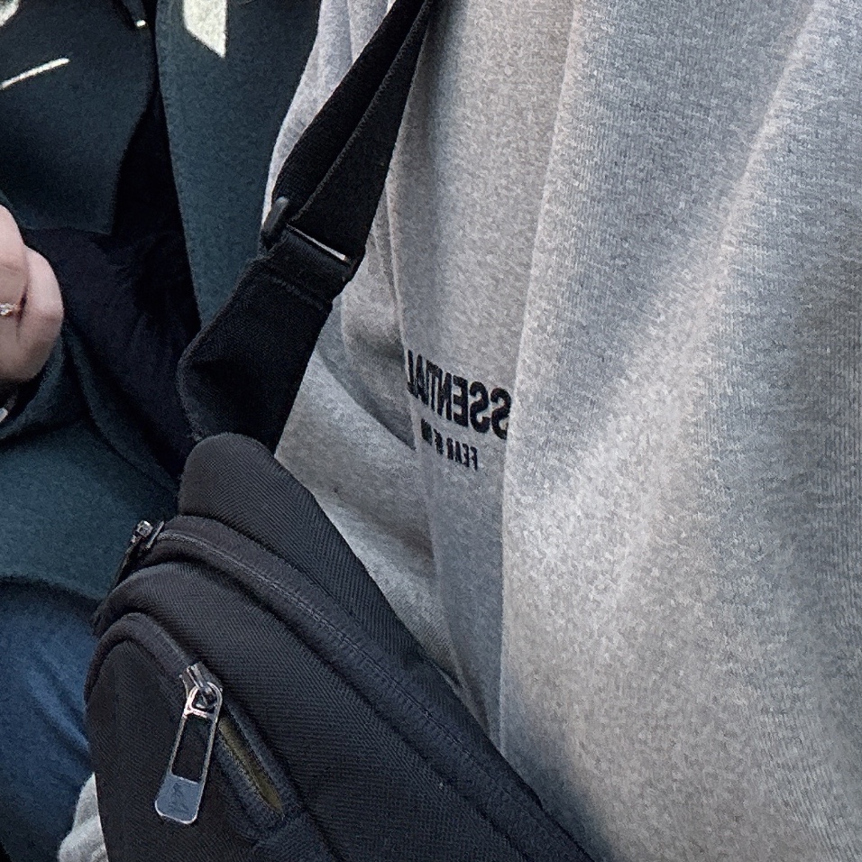 Essentials The Core Collection Hoodie Dark Oatmeal 착용 스타일