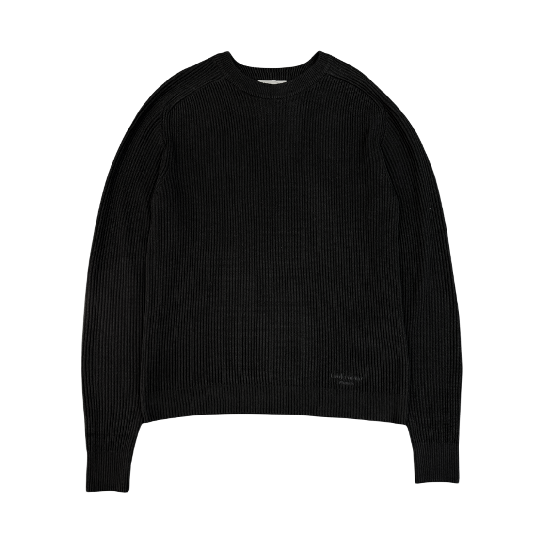 언더마이카 무.141 클래식 로고 립 슬림 니트 스웨터 블랙