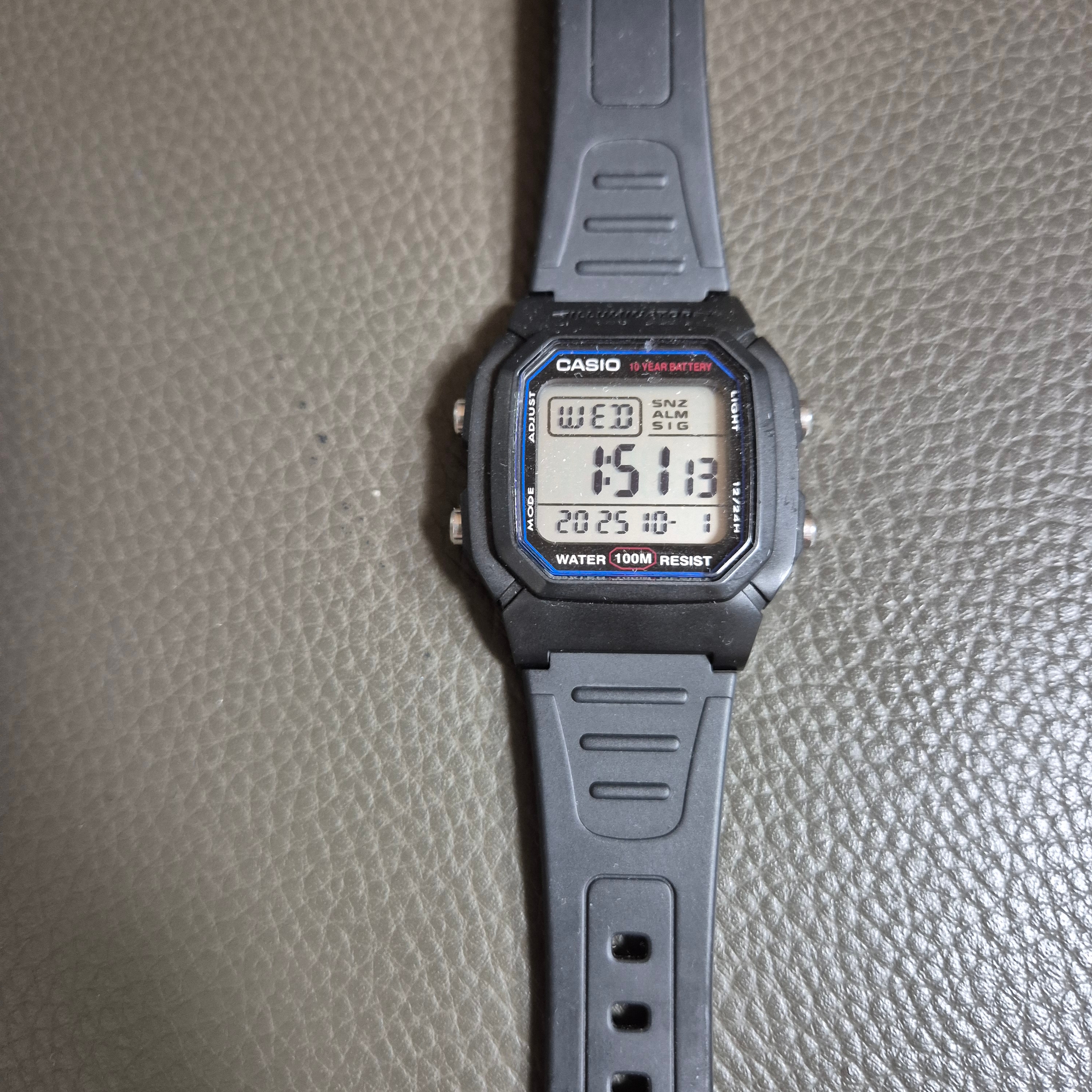 Casio W-800H-1AV 착용 스타일