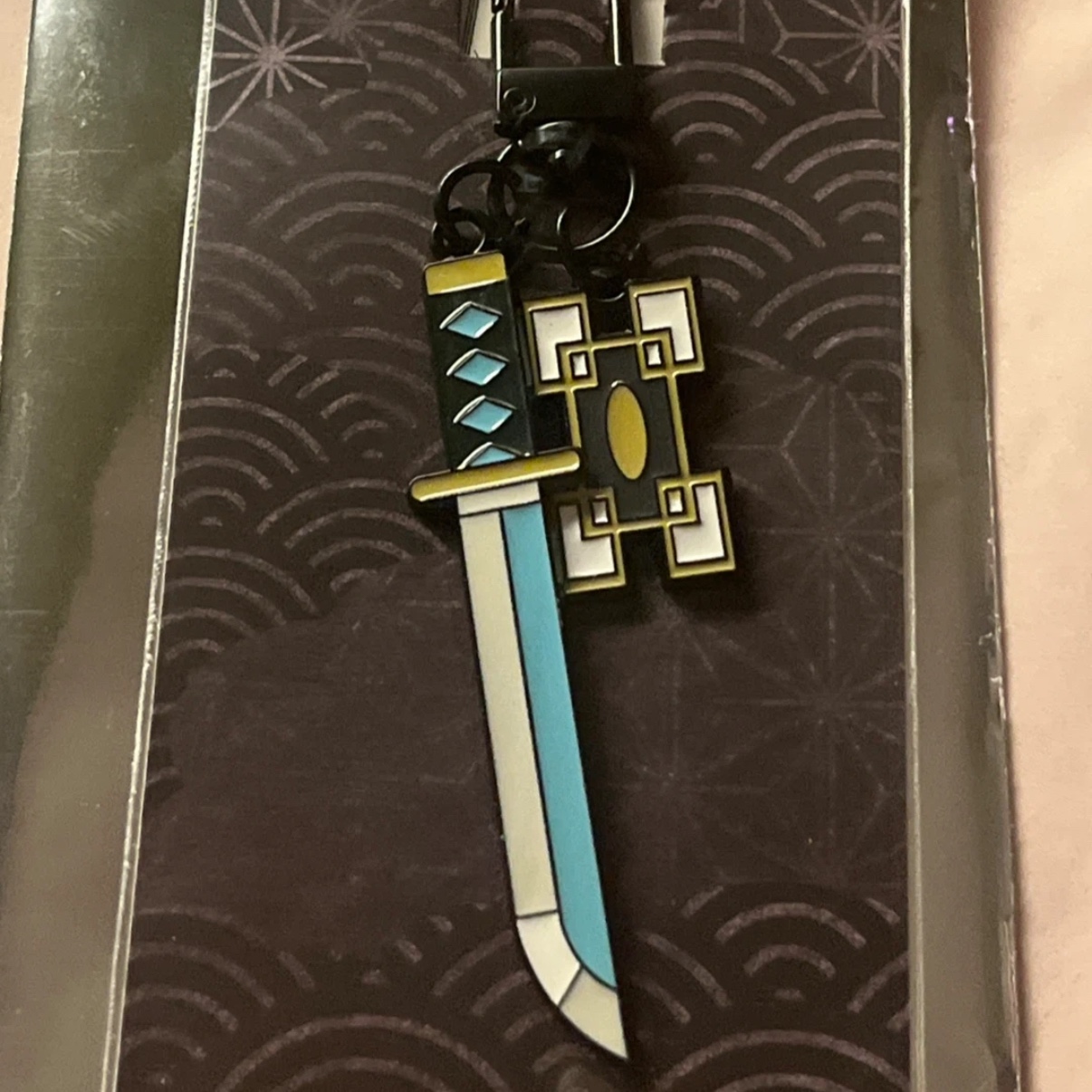 Demon Slayer Kimetsu No Yaiba Nichirin Sword Keyring Muichiro Tokito 착용 스타일