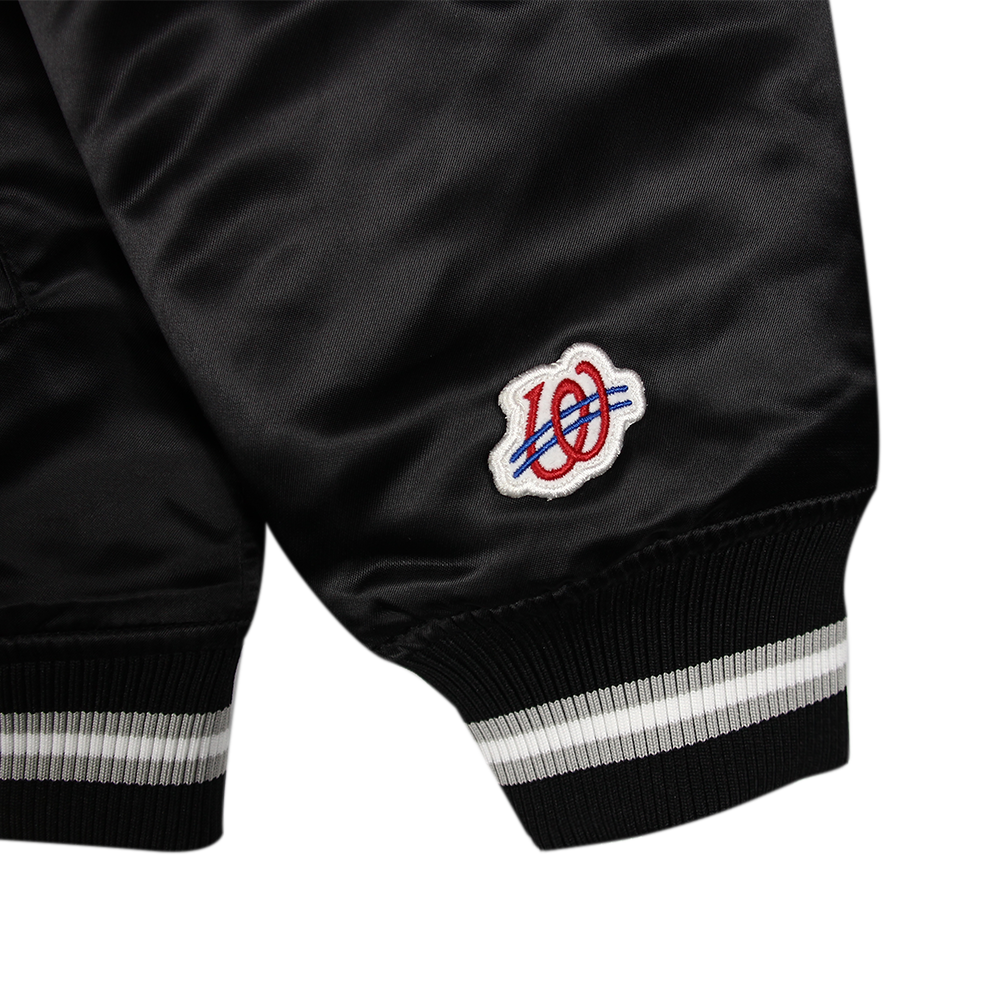 위얼드월드 90s 사틴 바시티 자켓 블랙(Weird World 90s Satin Vasity Jacket Black) - 5