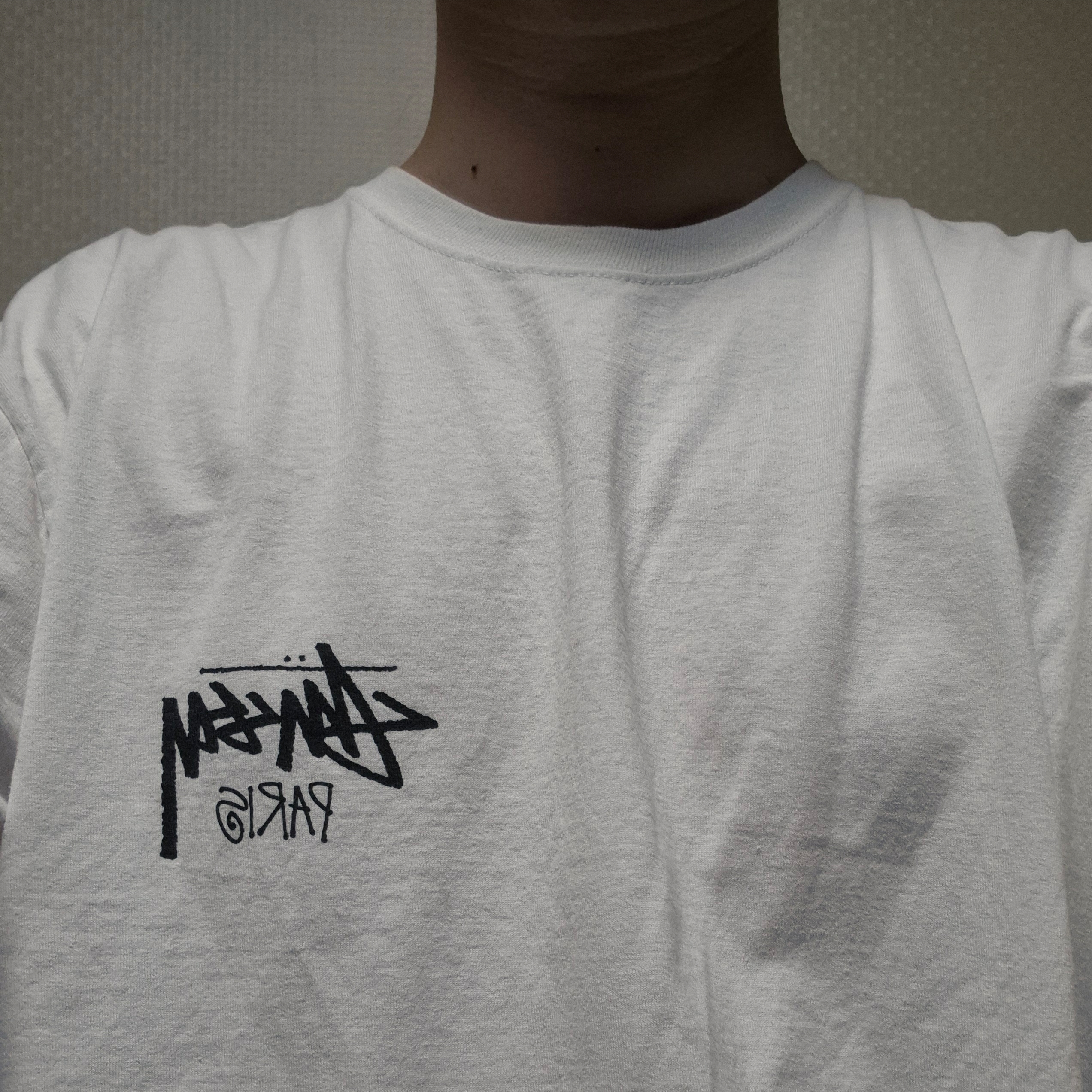 Stussy Stock Paris LS T-Shirt White 착용 스타일