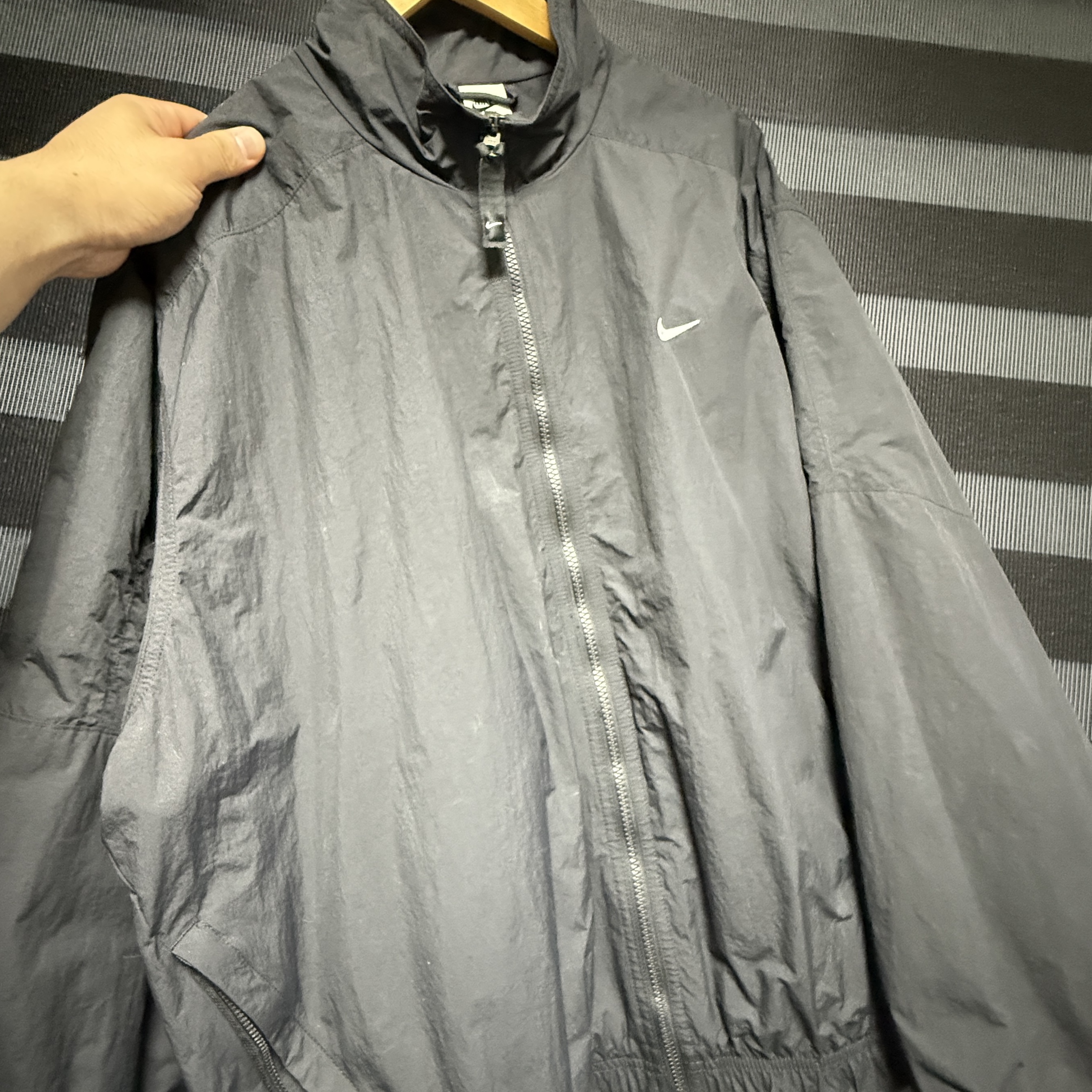 Nike NRG Solo Swoosh Woven Track Jacket Black - Asia 착용 스타일