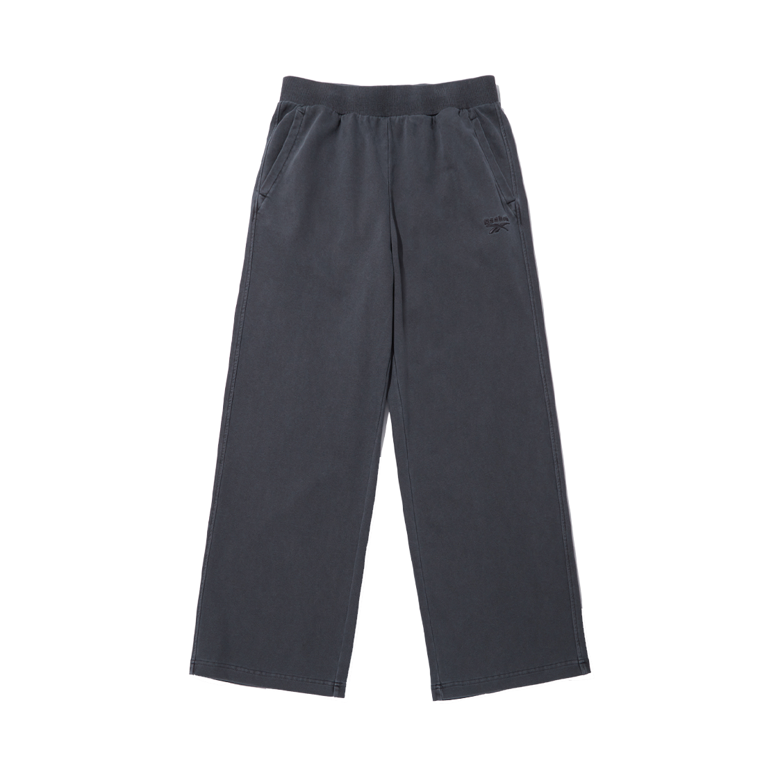 REPA5FN42G3 Reebok GarmentDyed Relax Fit Wide Straight Pants Dark Grey