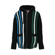 ADSB Andersson Bell Unisex Reverse Stripe Knit Hoodie Black