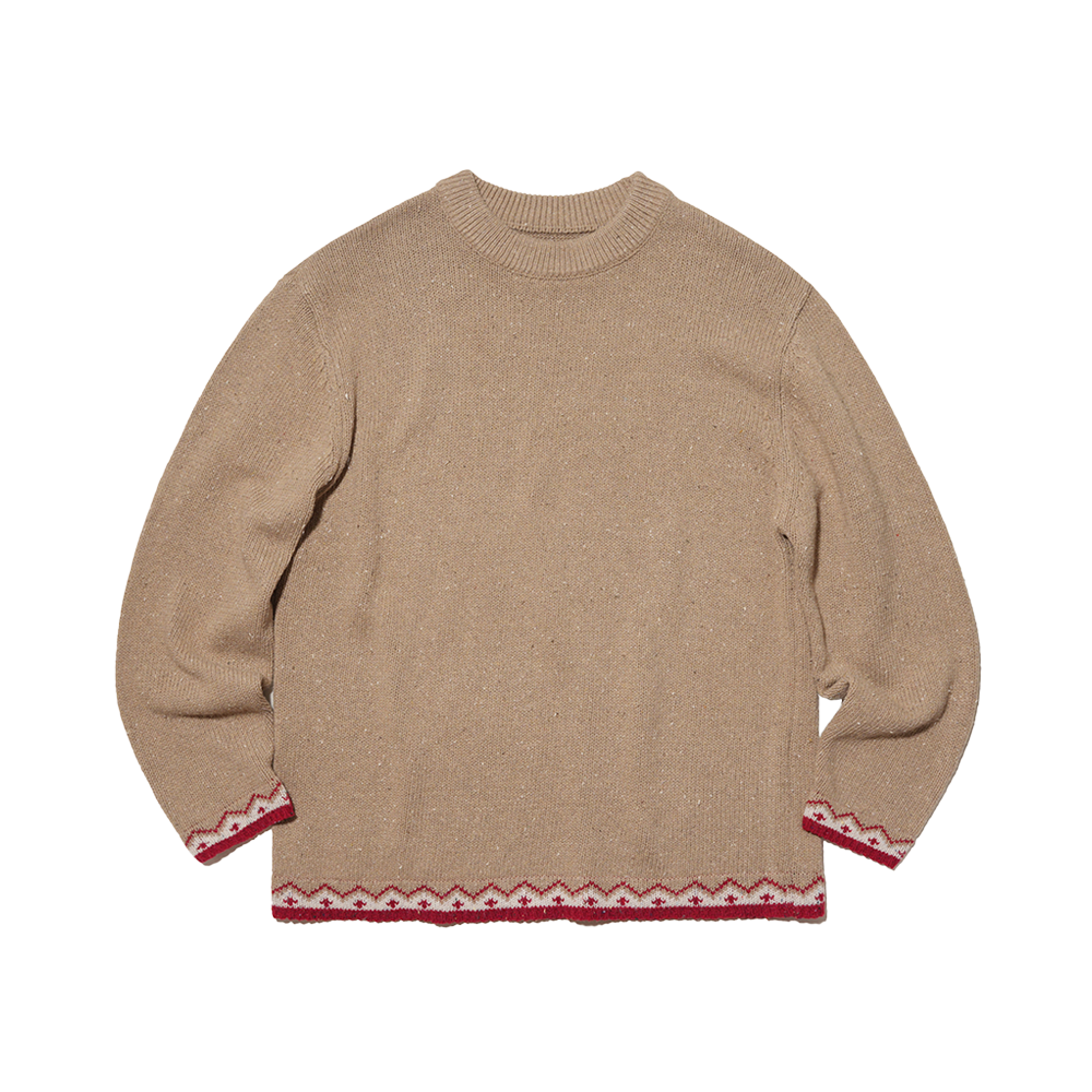 O25FFKN005BG OGARP Nep Jacquard Pullover Knit Beige