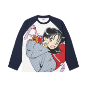 Palace Rear View Raglan Longsleeve Navy Multi - 25FW