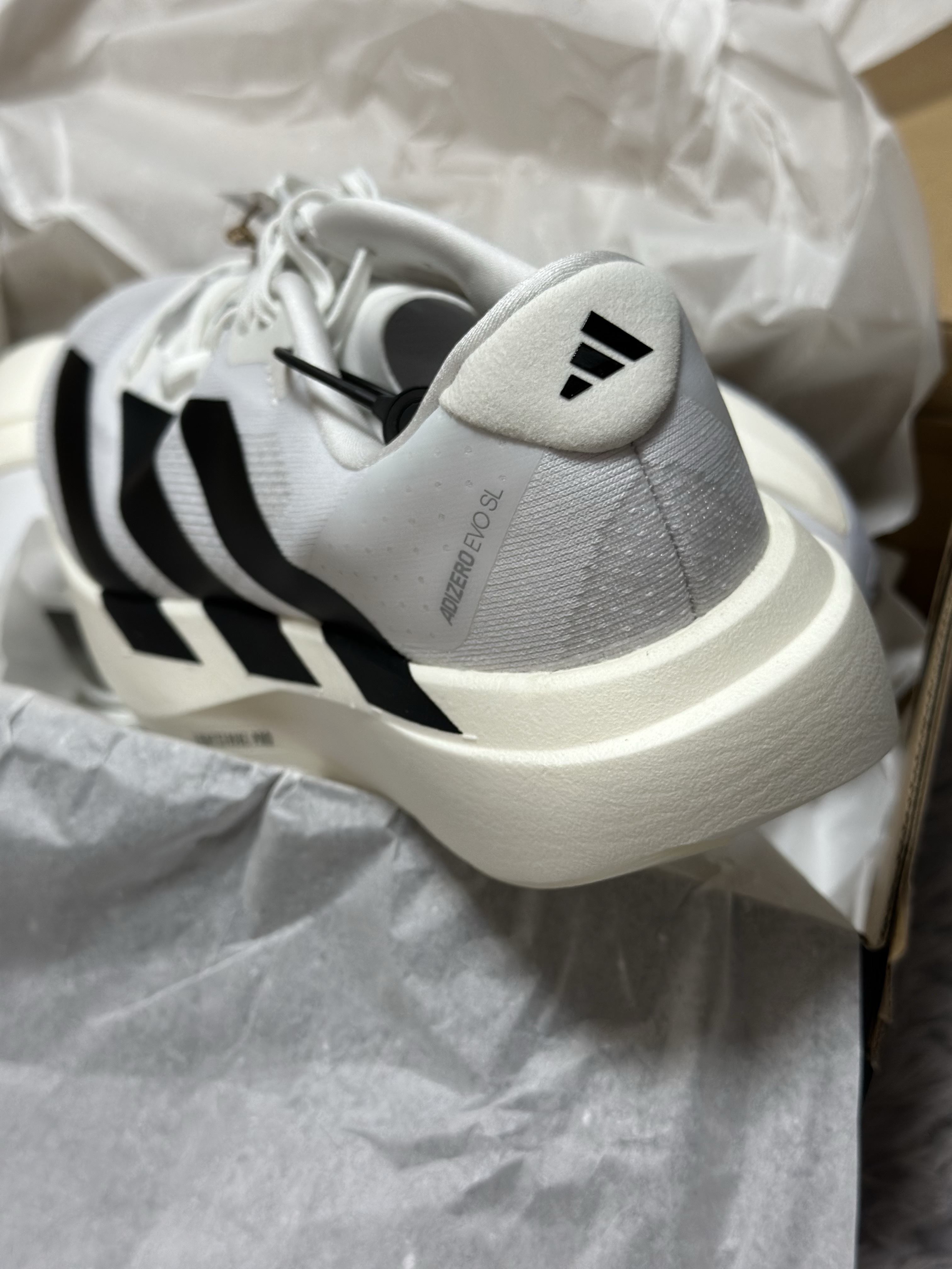 Adidas Adizero EVO SL Cloud White Core Black 착용 스타일 - 2