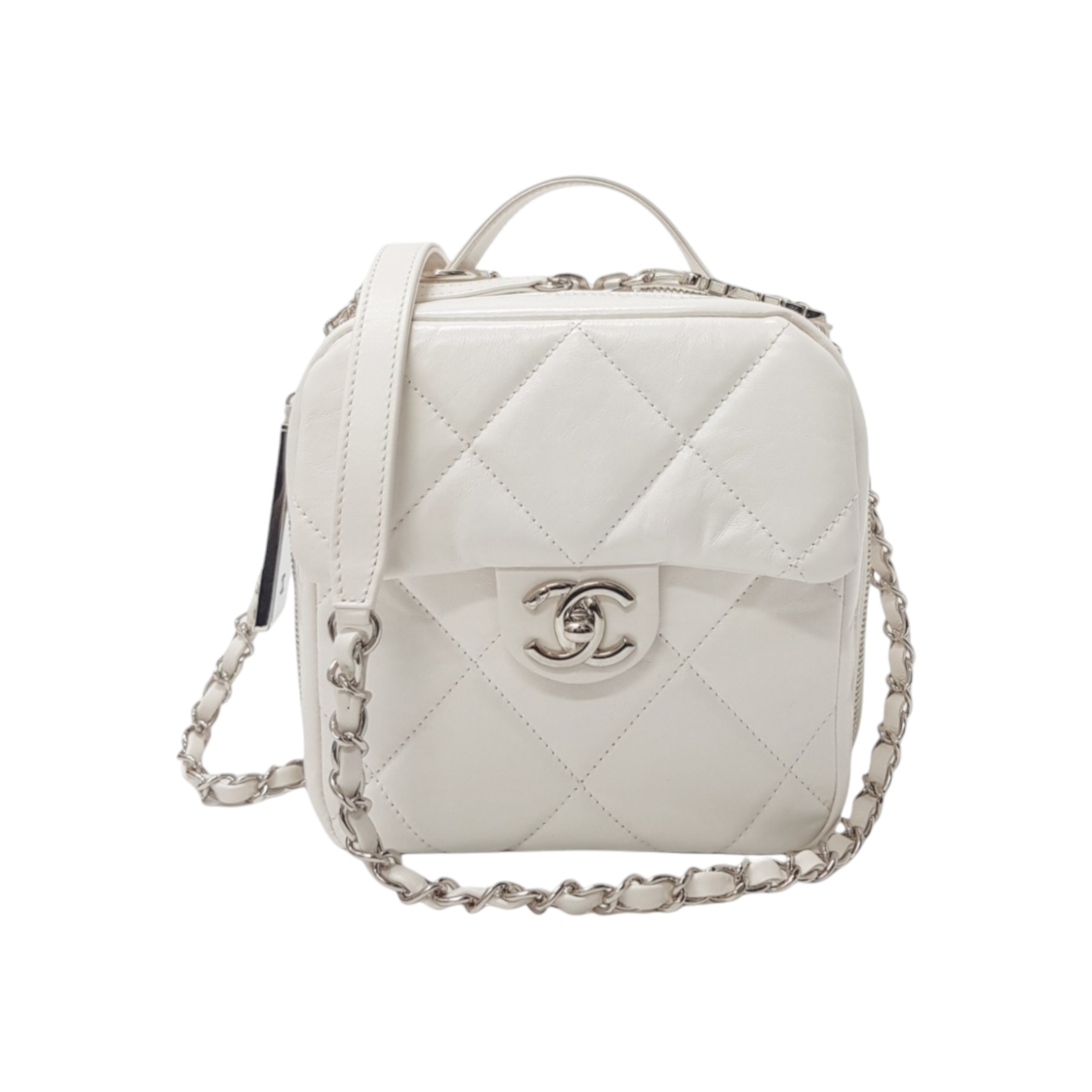 샤넬 AS1323 화이트 카프스킨 카메라 토트겸 크로스백(Chanel White Calfskin Camera Tote & Crossbody Bag)
