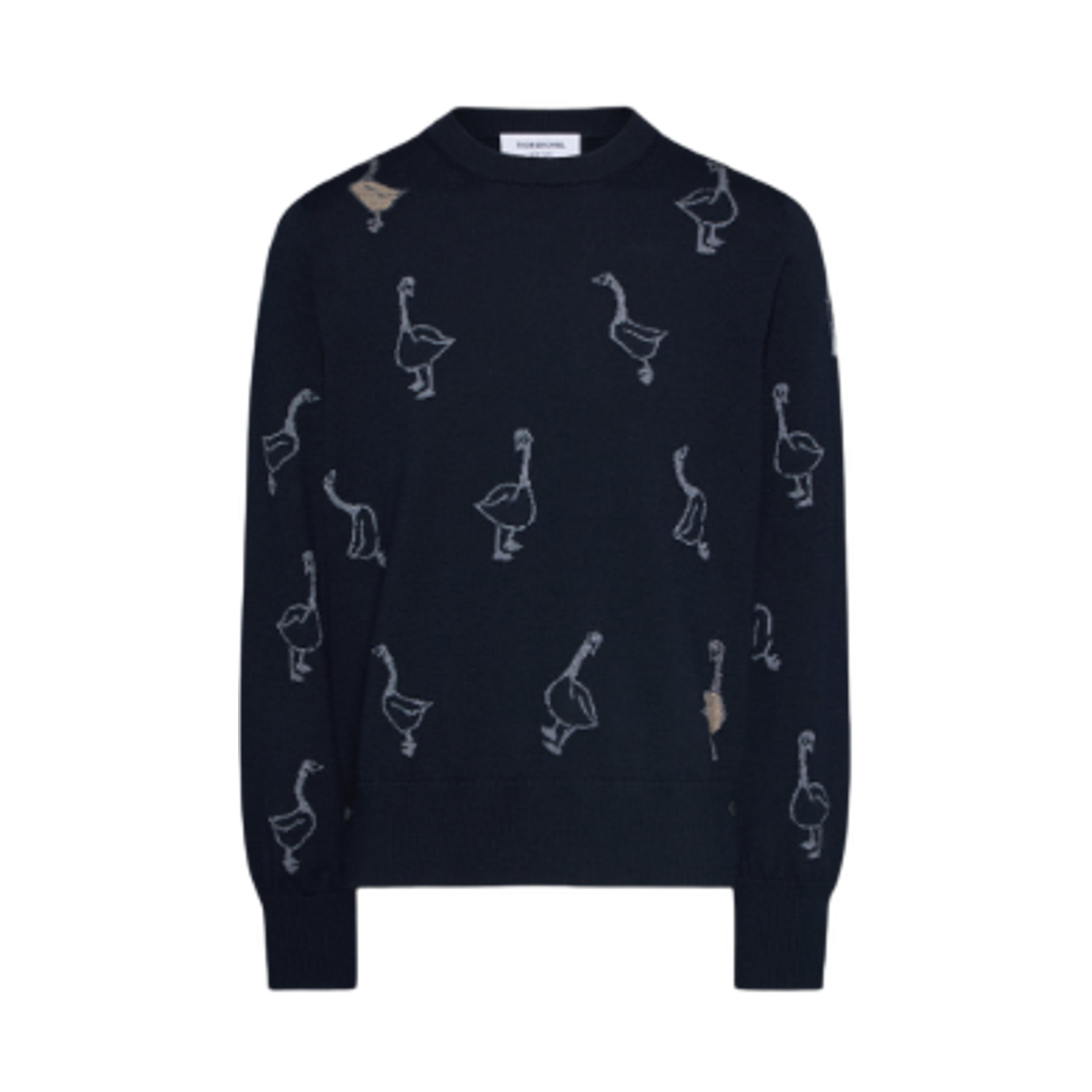 톰브라운 기스 인타르시아 메리노 울 릴렉스 핏 풀오버 네이비(Thom Browne Geese Intarsia Merino Wool Relaxed Fit Pullover Navy) - 1