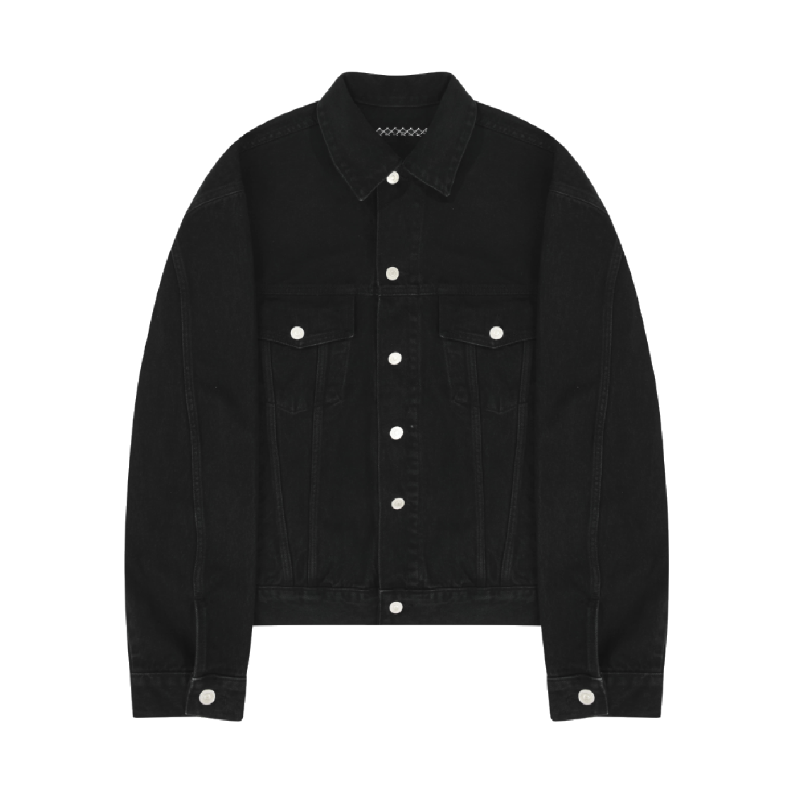 준느 J43 스트럭쳐드 데님 트러커 자켓 블랙(Junne J43 Structured Denim Trucker Jacket Black)