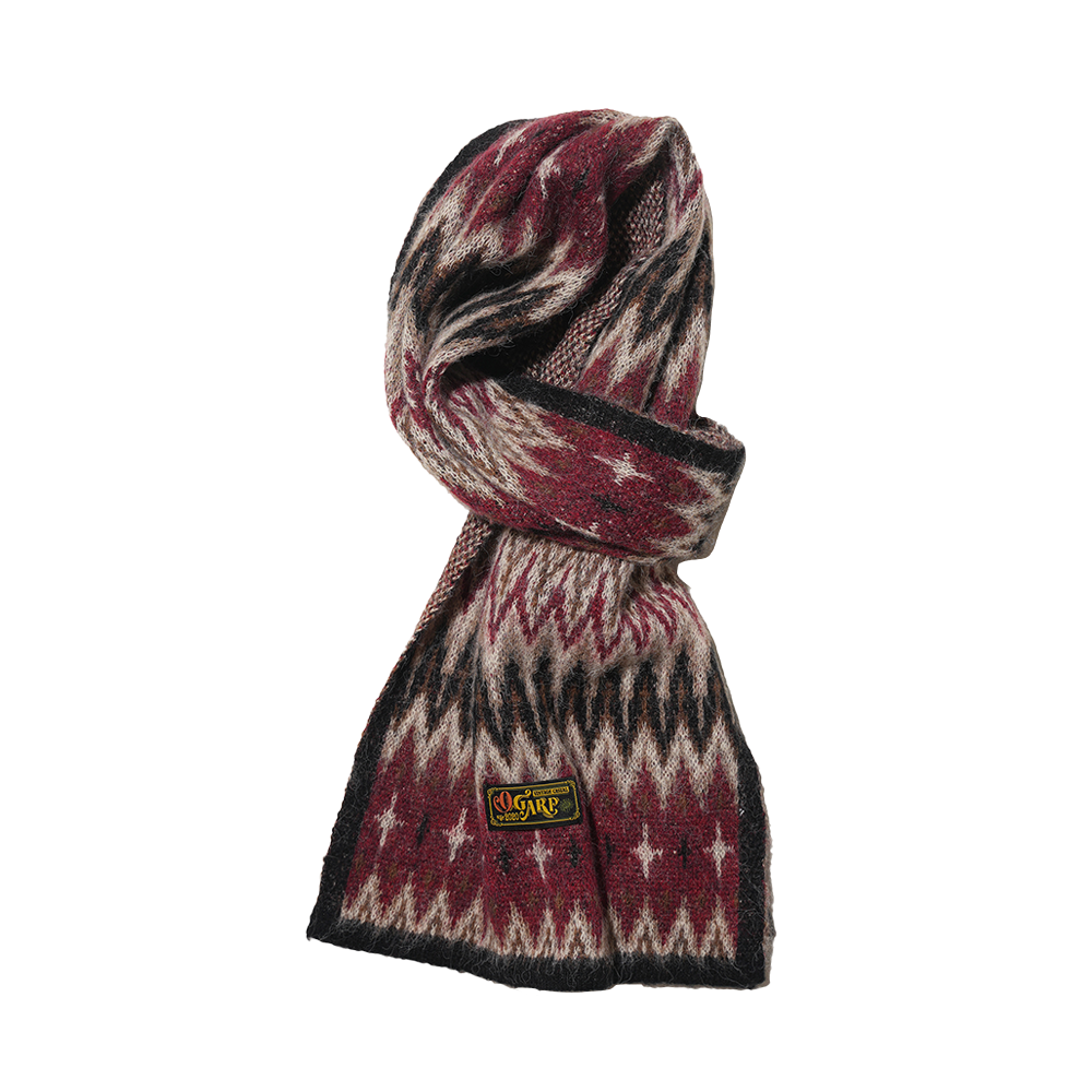 오가프 자카드 니트 머플러 레드(OGARP Jacquard Knit Muffler Red)