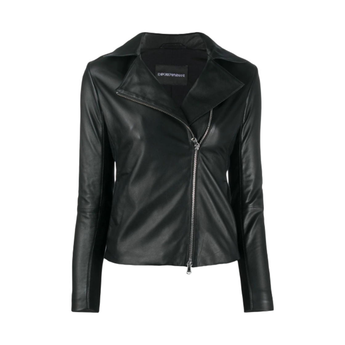 0NB10P02P15999 (W) Emporio Armani Leather Biker Jacket Black