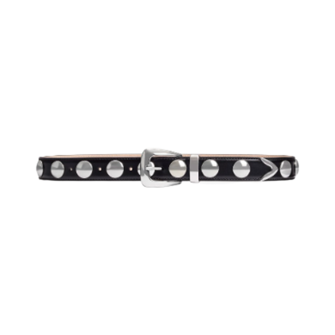 10014-763-200 (W) Khaite Benny Belt with Studs Black Silver