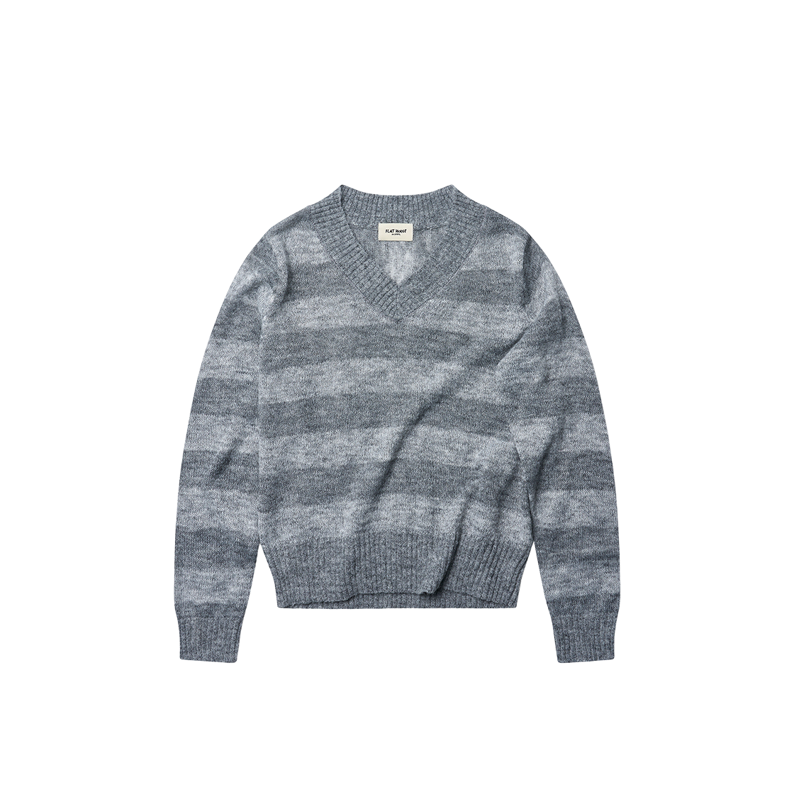 Vayra Knit Charcoal/Grey Flatwave in Seoul Vayra V Neck Stripe Knit Charcoal/Grey
