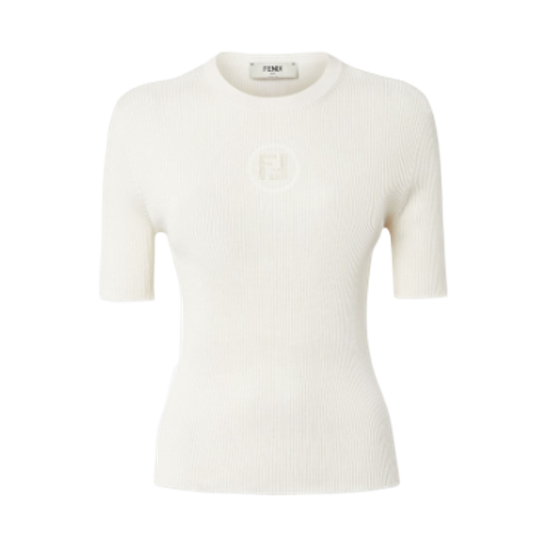 FZXD61AUI4F08QQ (W) Fendi Silk Cotton Sweater White
