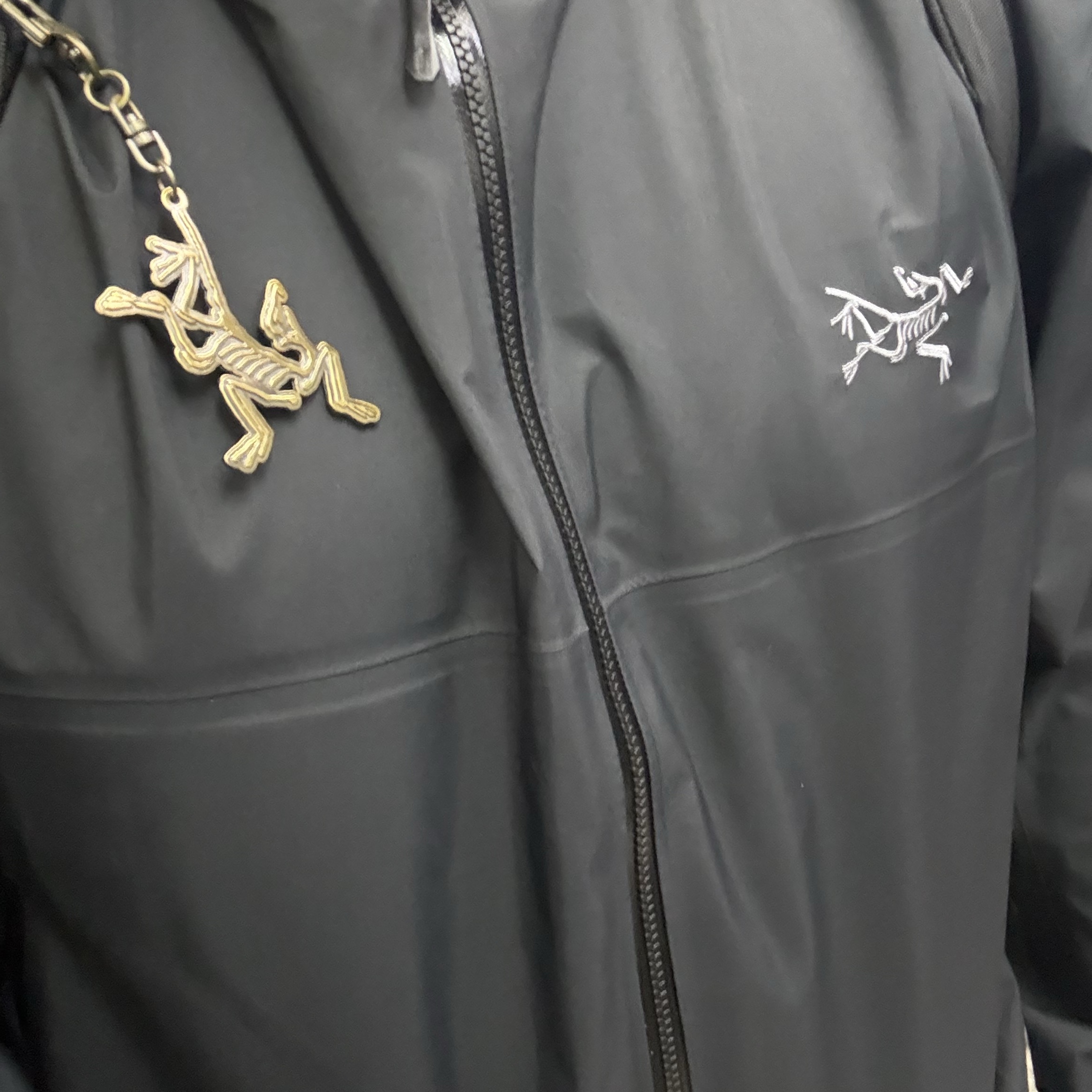 Arc'teryx Beta Jacket Black, Arc'teryx Keyring Metal 착용 스타일