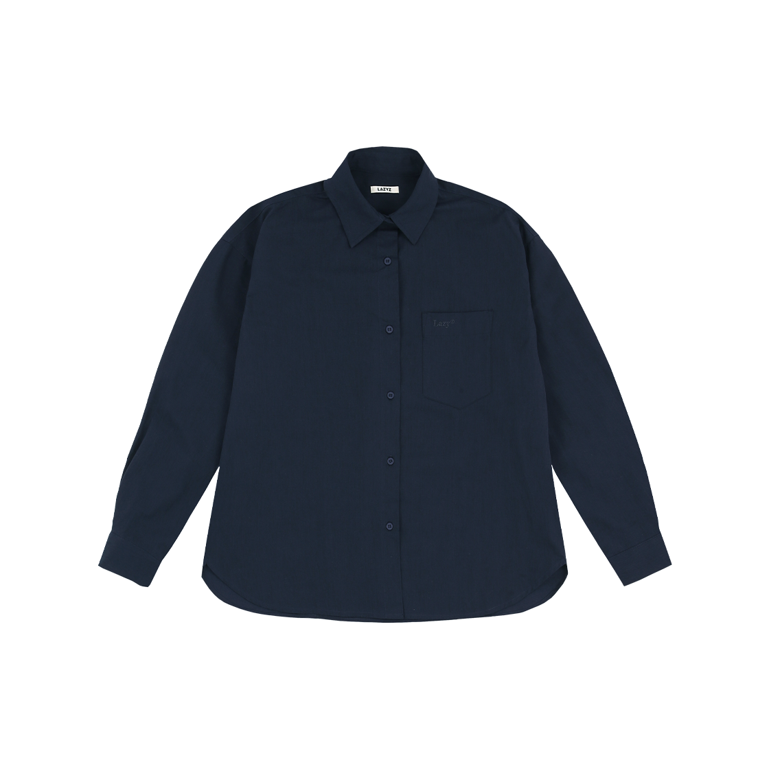 8809908759001 LAZYZ Loose Fit Classic Solid Shirt - Navy
