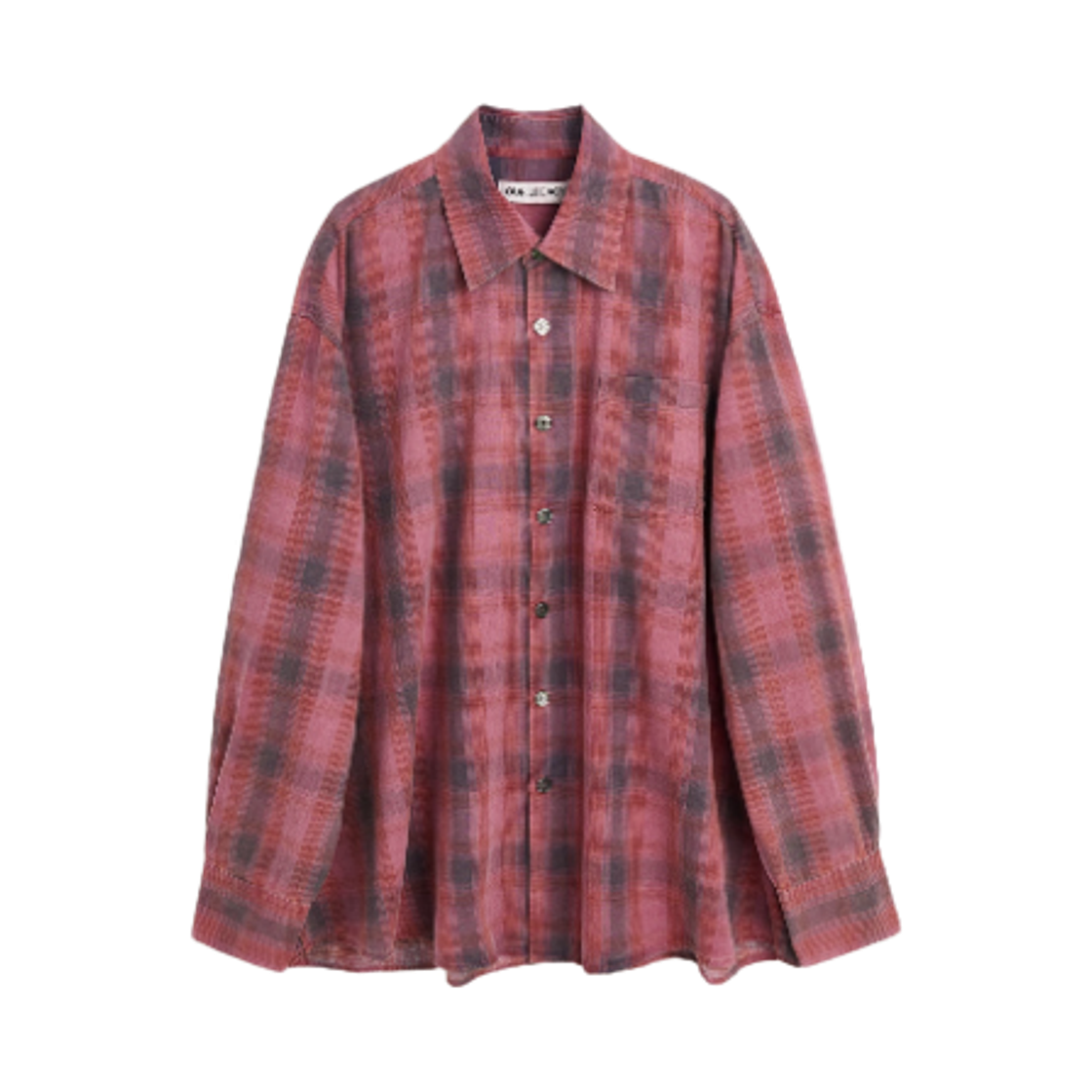 M4252BIDC Our Legacy Borrowed Shirt Lowa Flannel Check Pink Grey
