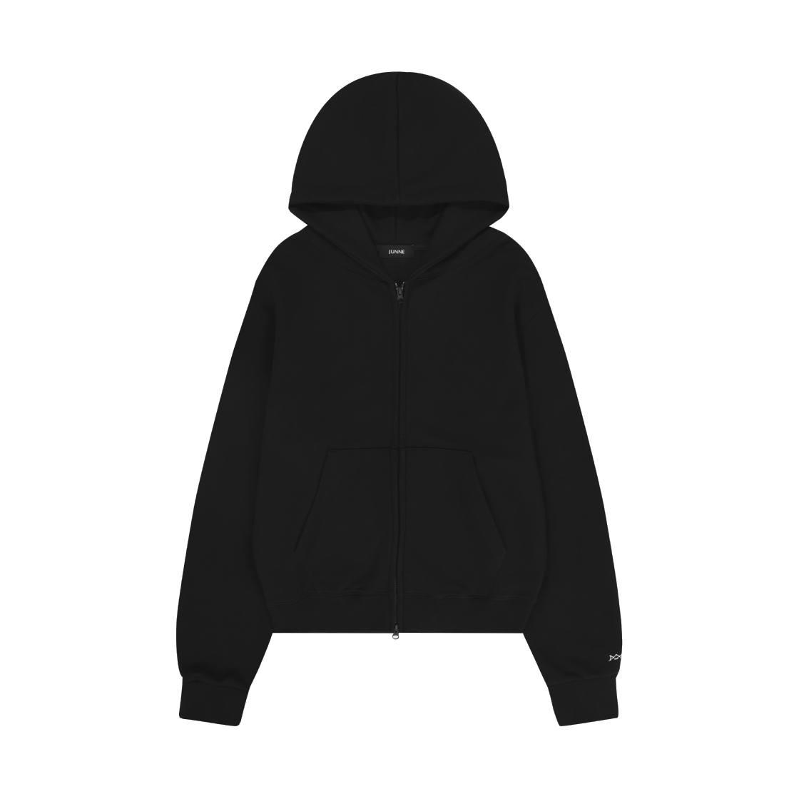 준느 T24 라이트 크롭 후드집업 블랙(Junne T24 Light Crop Hoodie Zip-up Black)