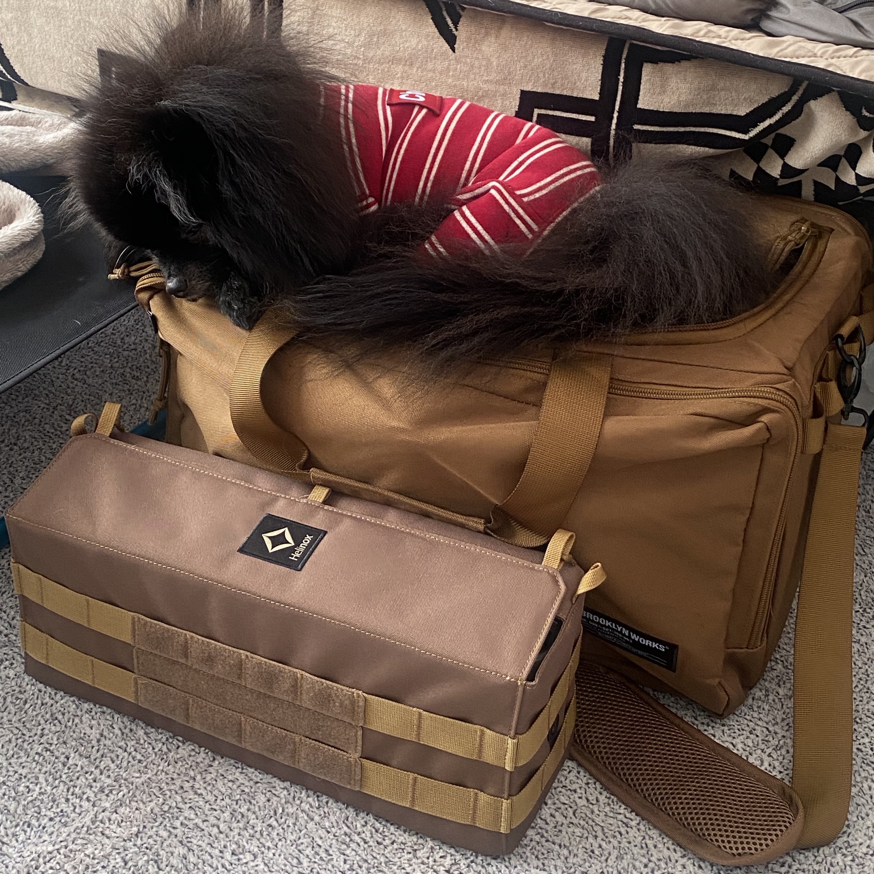 Helinox Tactical Table Side Storage S Coyote Tan 착용 스타일