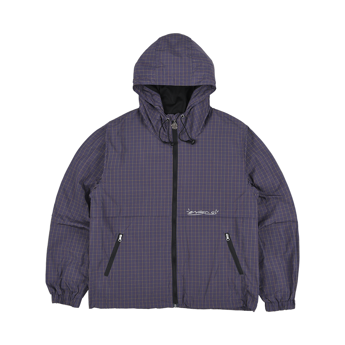 ersco-0116 ersco Plaid Zip Hoodie Jacket Purple