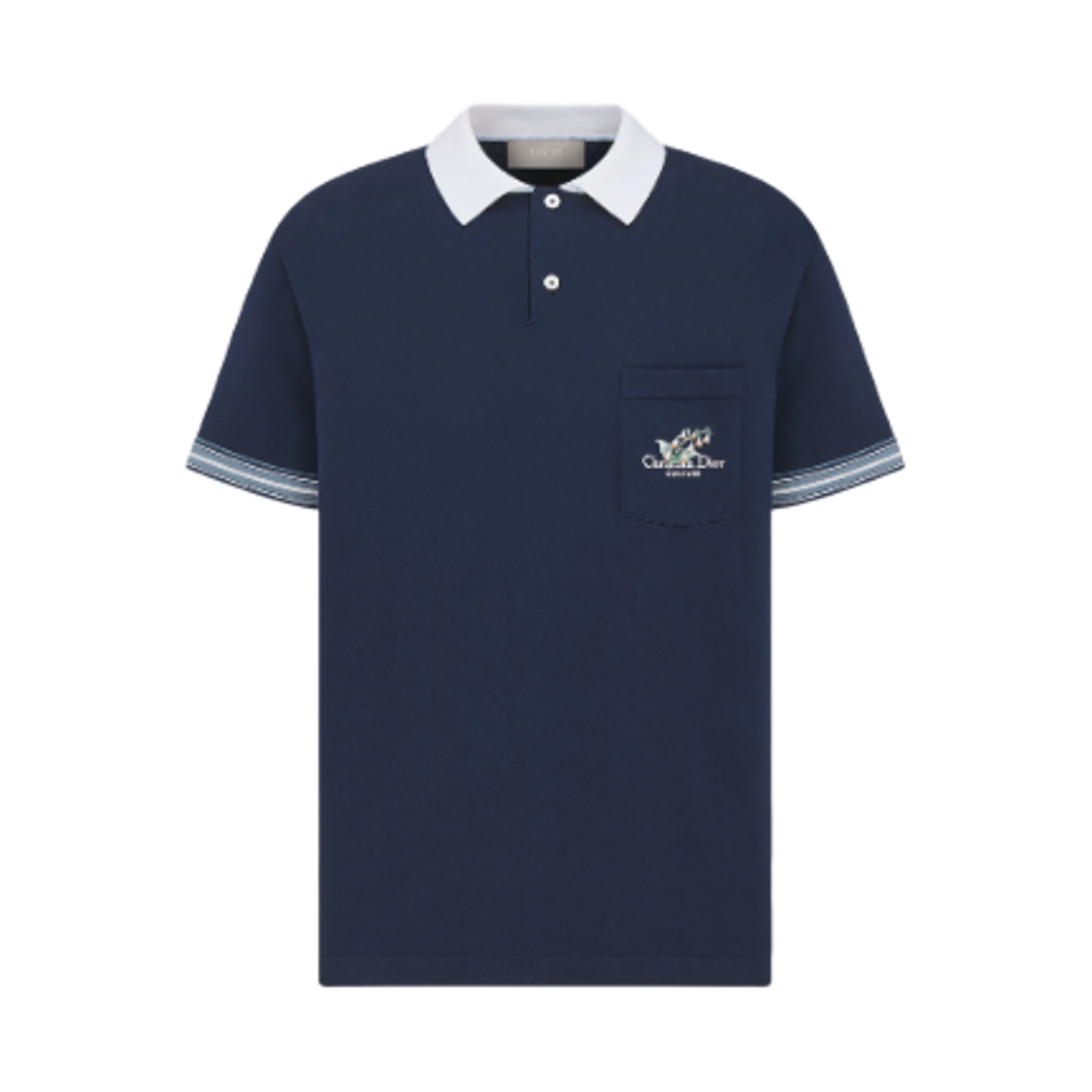 593M810A7024-C580 Dior Couture Lily of the Valley Polo Shirt Blue